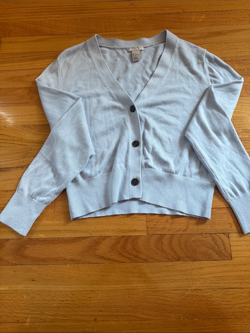H&M Light Blue V-Neck Button Front Cardigan
